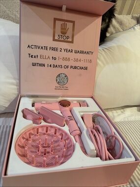 Ella Bella Pink Travel Hair Dryer Kit with Diffuser & Styling Nozzles